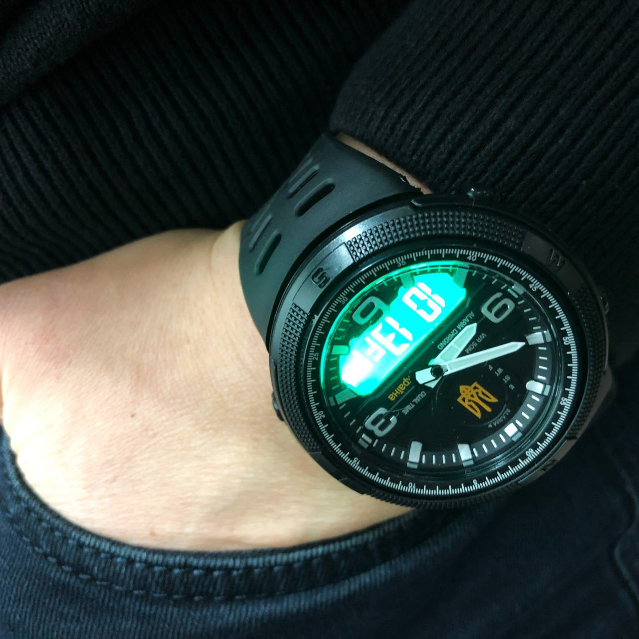 Часы наручные мужские SKMEI 5561/1655BKWT, спортивные, Мужские армейские водостойкие тактические часы