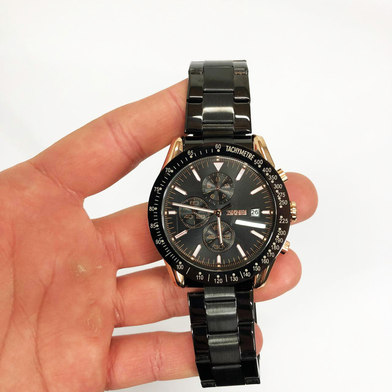 Часы наручные мужские SKMEI 9253RGBK, мужские круглые наручные часы, мужские часы стильные часы на руку
