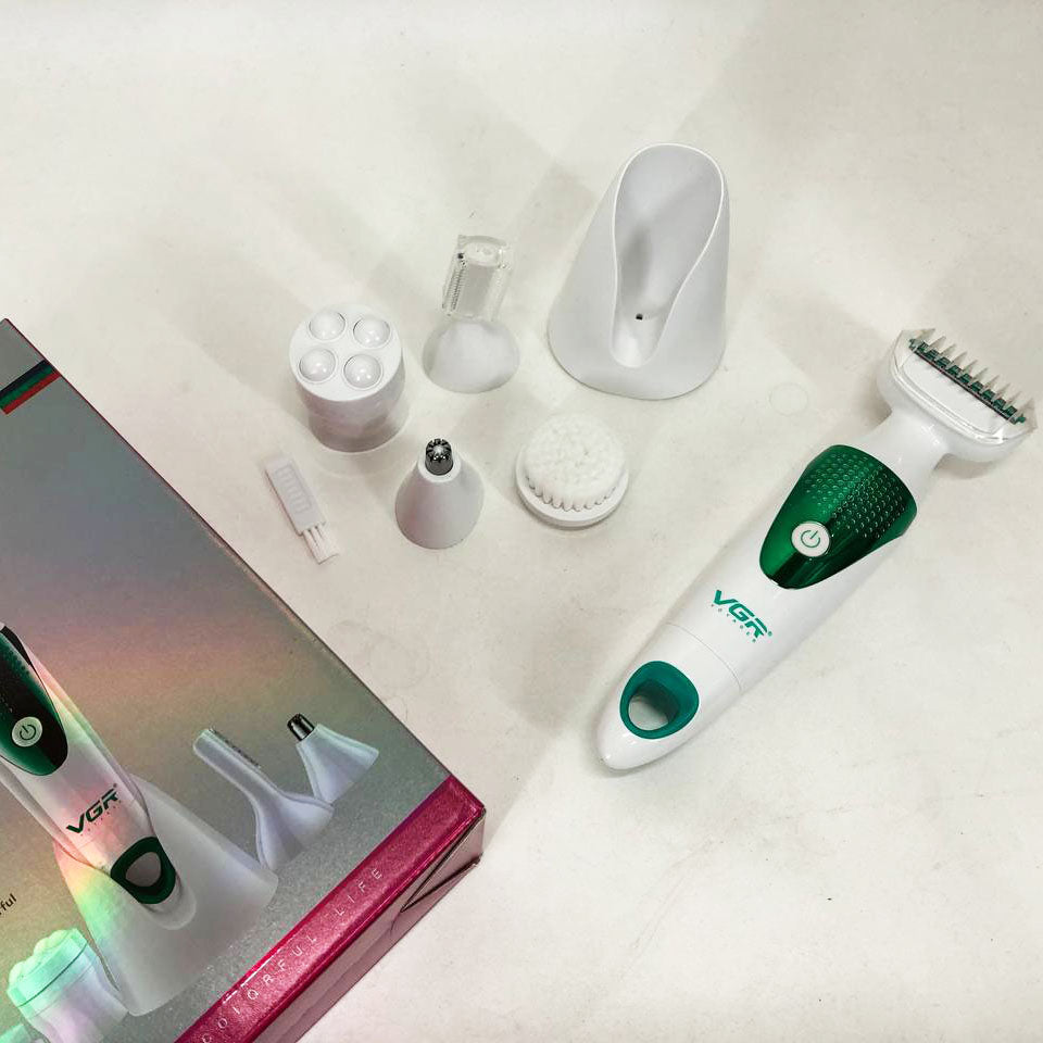 Набор VGR V-720 5 в 1 для ухода, триммер для носа, бровей, тела, устройство для чистки лица, массажер