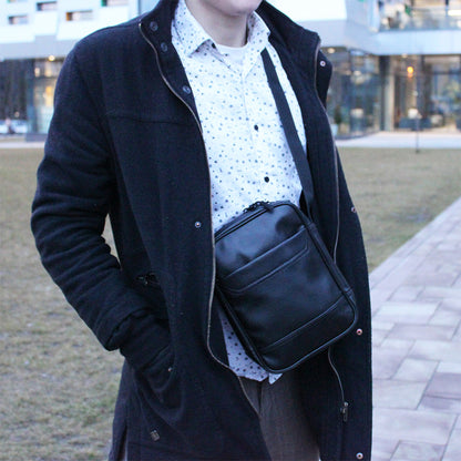 Мессенджер классический из эко кожи гладкой, Сумка через плечо кэжуал мужская, Деловая сумка мессенджер