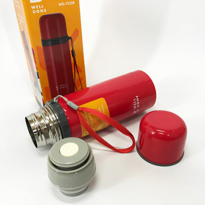 Термос вакуумный Well Done WD-7153R 350 мл, Качественный термос для дома, для напитков. Цвет: красный