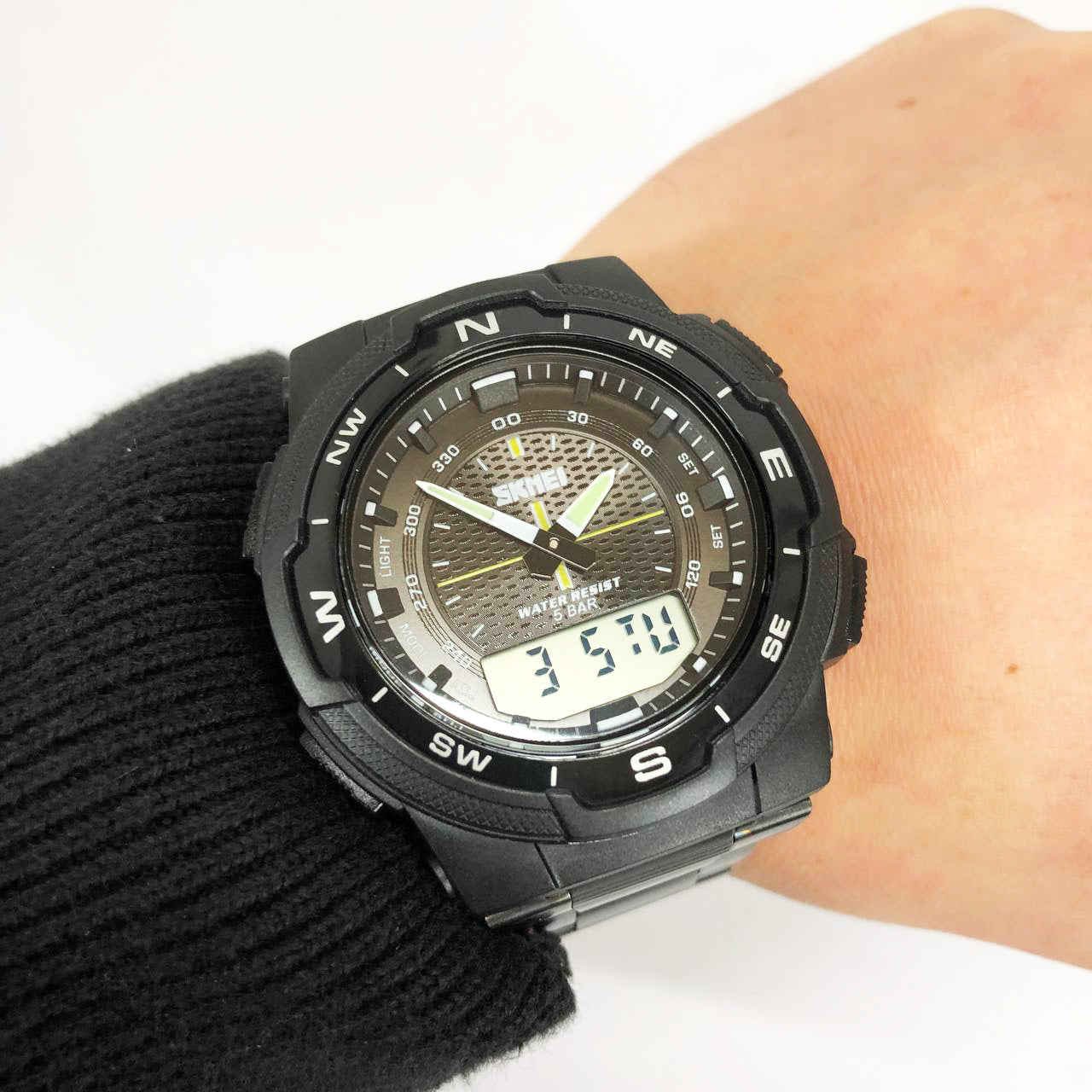 Часы наручные мужские SKMEI 1370BKWT, часы для военнослужащих, фирменные спортивные часы