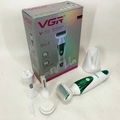 Набор VGR V-720 5 в 1 для ухода, триммер для носа, бровей, тела, устройство для чистки лица, массажер