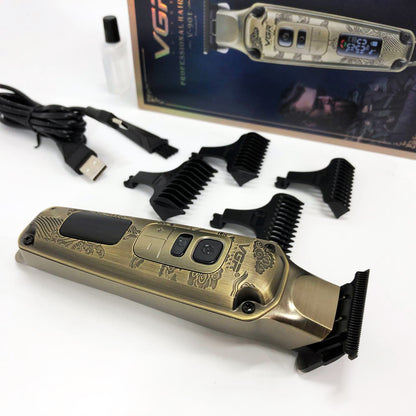 Профессиональная машинка для стрижки волос триммер VGR V-901 с насадками, профессиональная электробритва