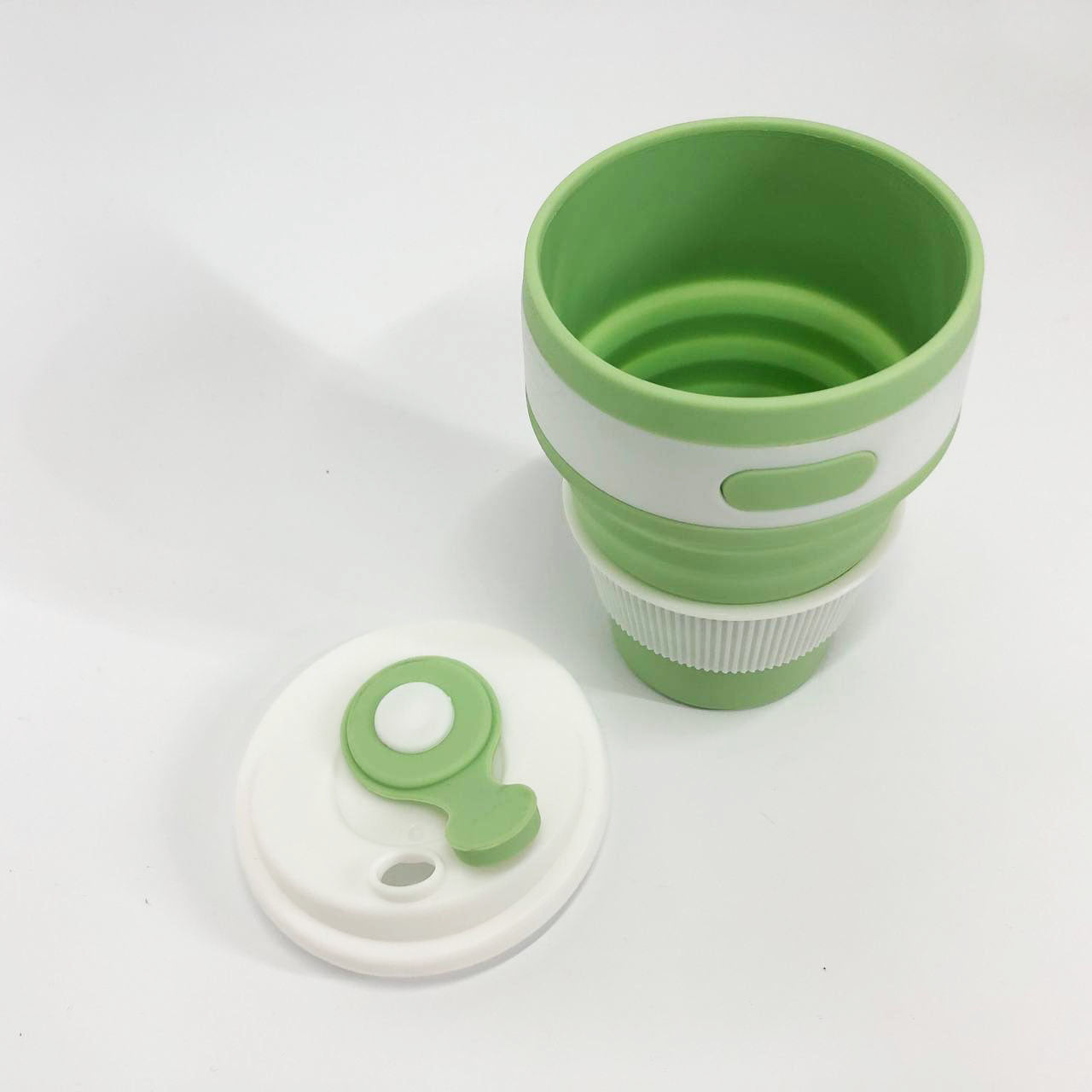 Кружка туристическая (складная/силиконовая), силиконовая складная термокружка. Цвет: зеленый