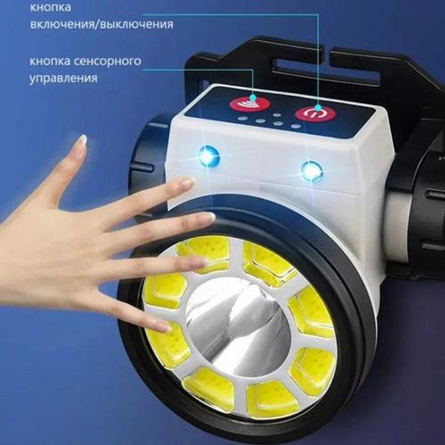 Фонарь налобный PLD-LY004-XPE+COB, фонарик на голову для роботы, мощный фонарик светодиодный на голову