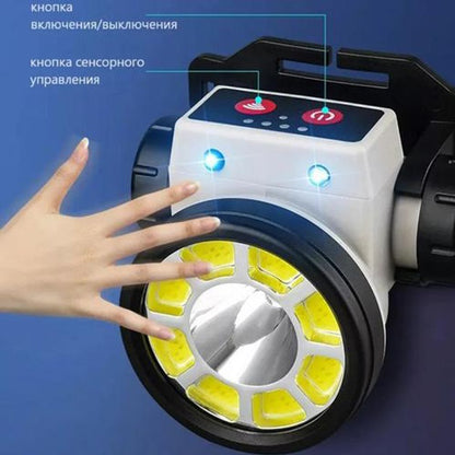 Фонарь налобный PLD-LY004-XPE+COB, фонарик на голову для роботы, мощный фонарик светодиодный на голову