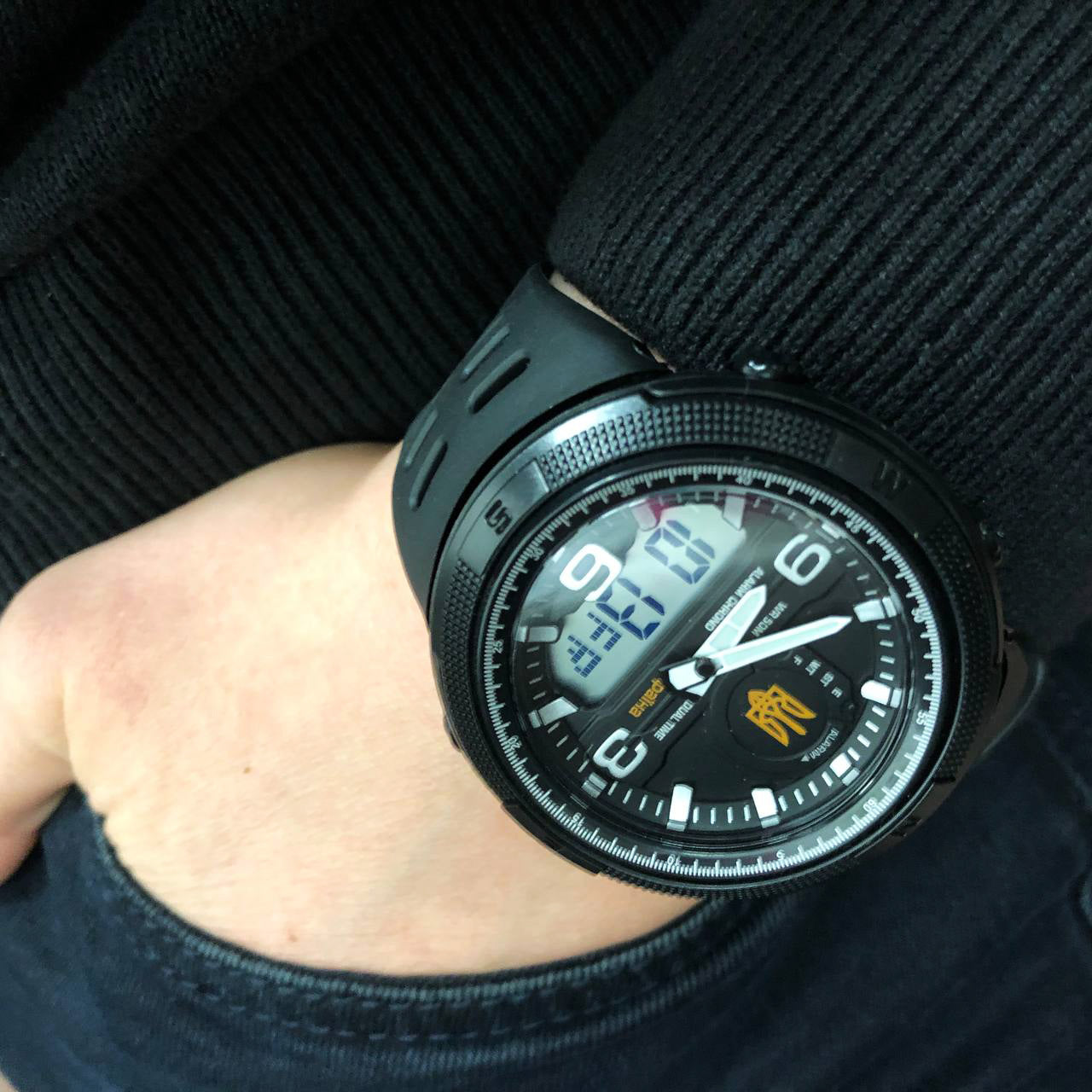 Часы наручные мужские SKMEI 5561/1655BKWT, спортивные, Мужские армейские водостойкие тактические часы