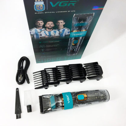 Машинка для стрижки волос и бороды VGR V-695 с LED дисплеем IPX7 влагозащита, Окантовочная машинка