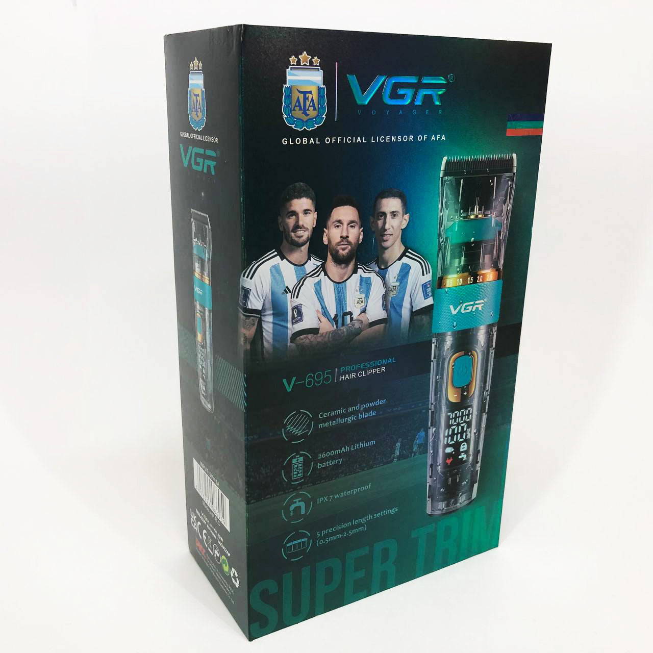 Машинка для стрижки волос и бороды VGR V-695 с LED дисплеем IPX7 влагозащита, Окантовочная машинка