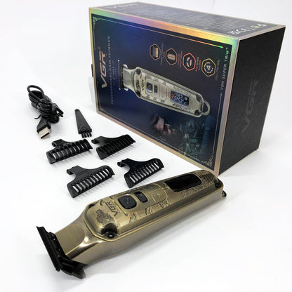 Профессиональная машинка для стрижки волос триммер VGR V-901 с насадками, профессиональная электробритва