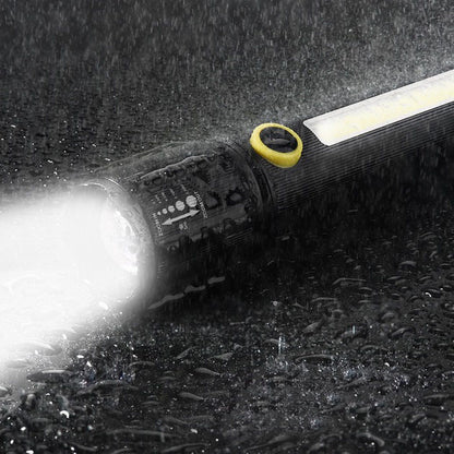 Карманный фонарик Police TD-C82/C72-P50+COB оснащен светодиодами, функцией зума, встроенным аккумулятором