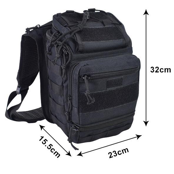 Тактична сумка чорна через плече військова велика нагрудна сумка ВСУ сумка універсальна армійська