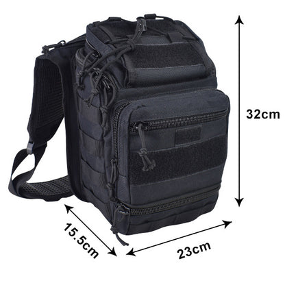 Тактична сумка чорна через плече військова велика нагрудна сумка ВСУ сумка універсальна армійська
