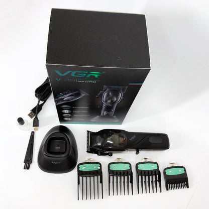 Машинка для стрижки волос VGR V-269 (профессиональная) с дисплеем и 4 насадками, окантовочная машинка