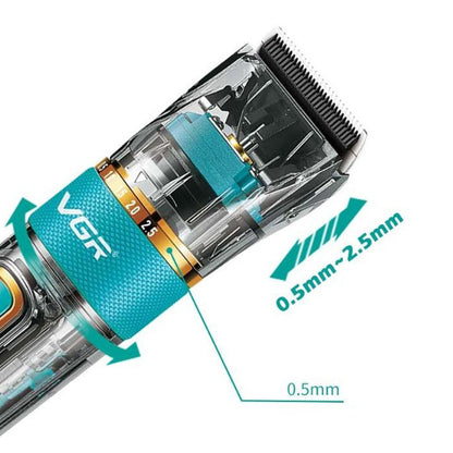 Машинка для стрижки волос и бороды VGR V-695 с LED дисплеем IPX7 влагозащита, Окантовочная машинка