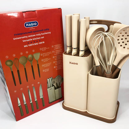 Набор силиконовых кухонных принадлежностей Magio MG-1097I набор ножей лопаток 12 предметов