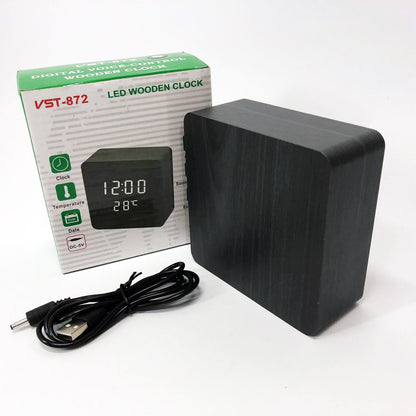 Электронные часы с термометром и функцией активация по звуку VST-872-6, Настольные часы с подсветкой