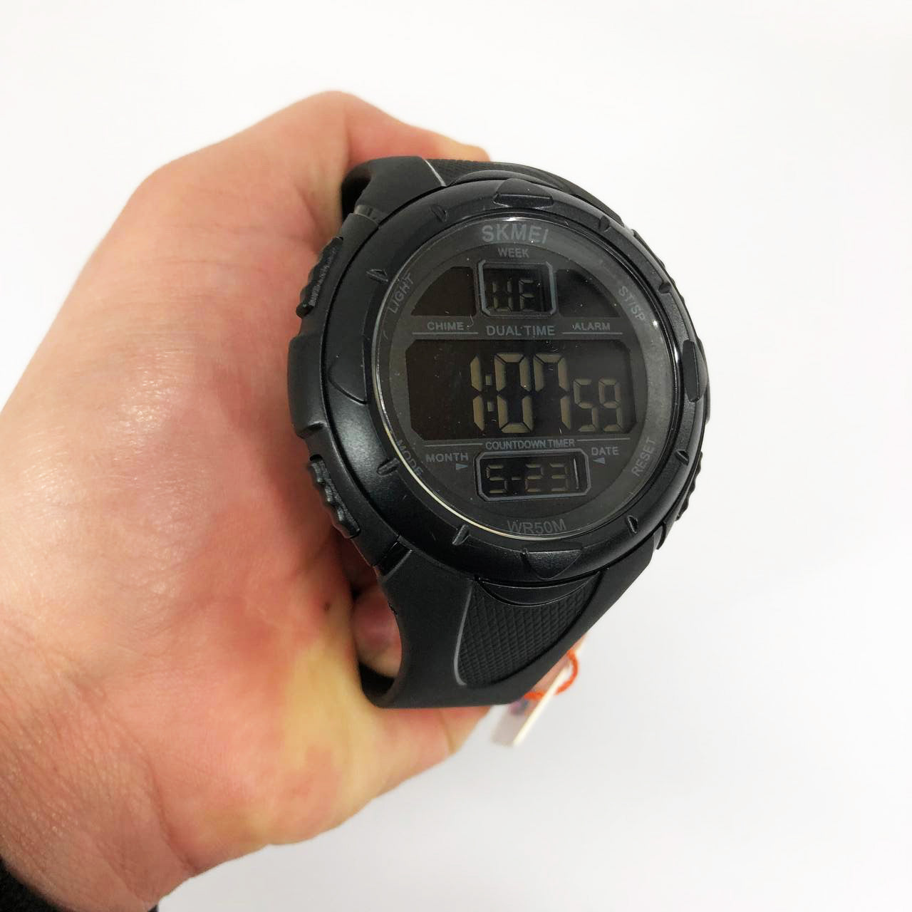 Часы наручные мужские SKMEI 1656BK BLACK, водостойкие тактические часы. Цвет: черный