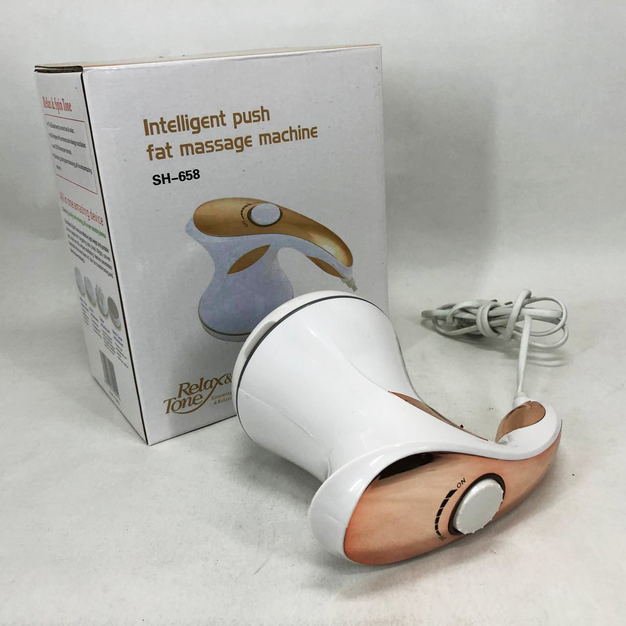 Массажер для тела Relax and Spin Tone SH-658, антицеллюлитный вибро массажер. Цвет: желтый