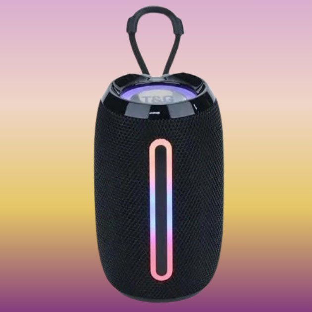 Портативная Bluetooth-колонка TG653 USB с ремешком, аккумуляторная колонка для музыки. Цвет: черный