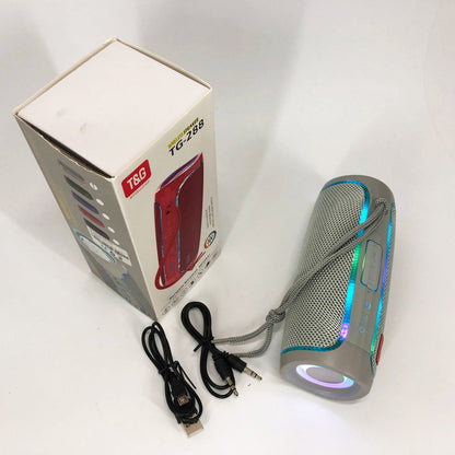 Портативная Bluetooth колонка с LED подсветкой TG288, аккумуляторная колонка для музыки. Цвет: серый