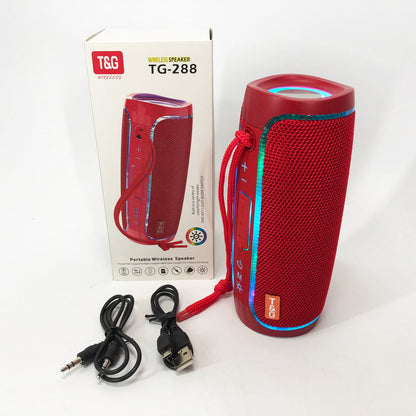 Портативная Bluetooth колонка с LED подсветкой TG288, громкая колонка для вечеринки. Цвет: красный