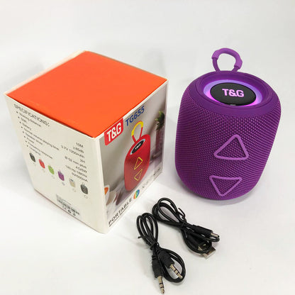 Портативная колонка TG655 5W с RGB подсветкой и ремешком, Аккумуляторная для музыки. Цвет: фиолетовый