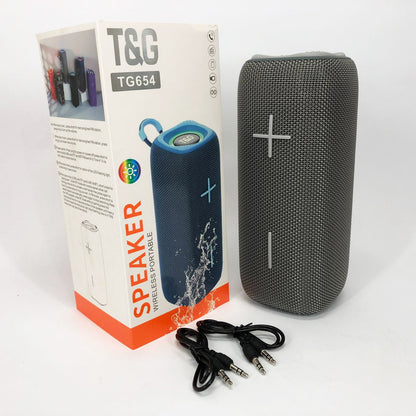 Портативная Bluetooth колонка TG654 8W с подсветкой, Беспроводная колонка портативная мощная. Цвет: серый