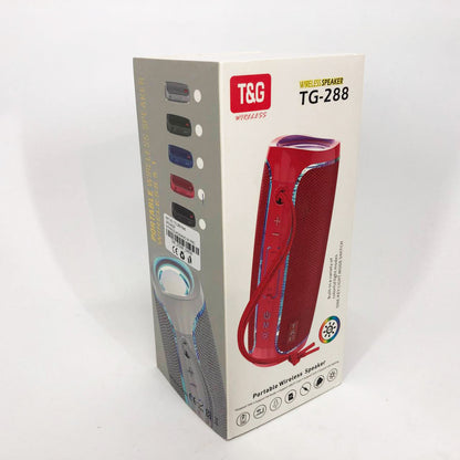 Портативная Bluetooth колонка с LED подсветкой TG288, громкая колонка для вечеринки. Цвет: красный