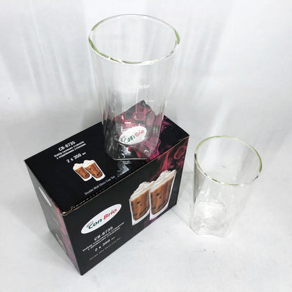 Набір склянок із подвійним дном Con Brio CB-8735-2 350 мл 2 шт, прозорі чашки з подвійними стінками