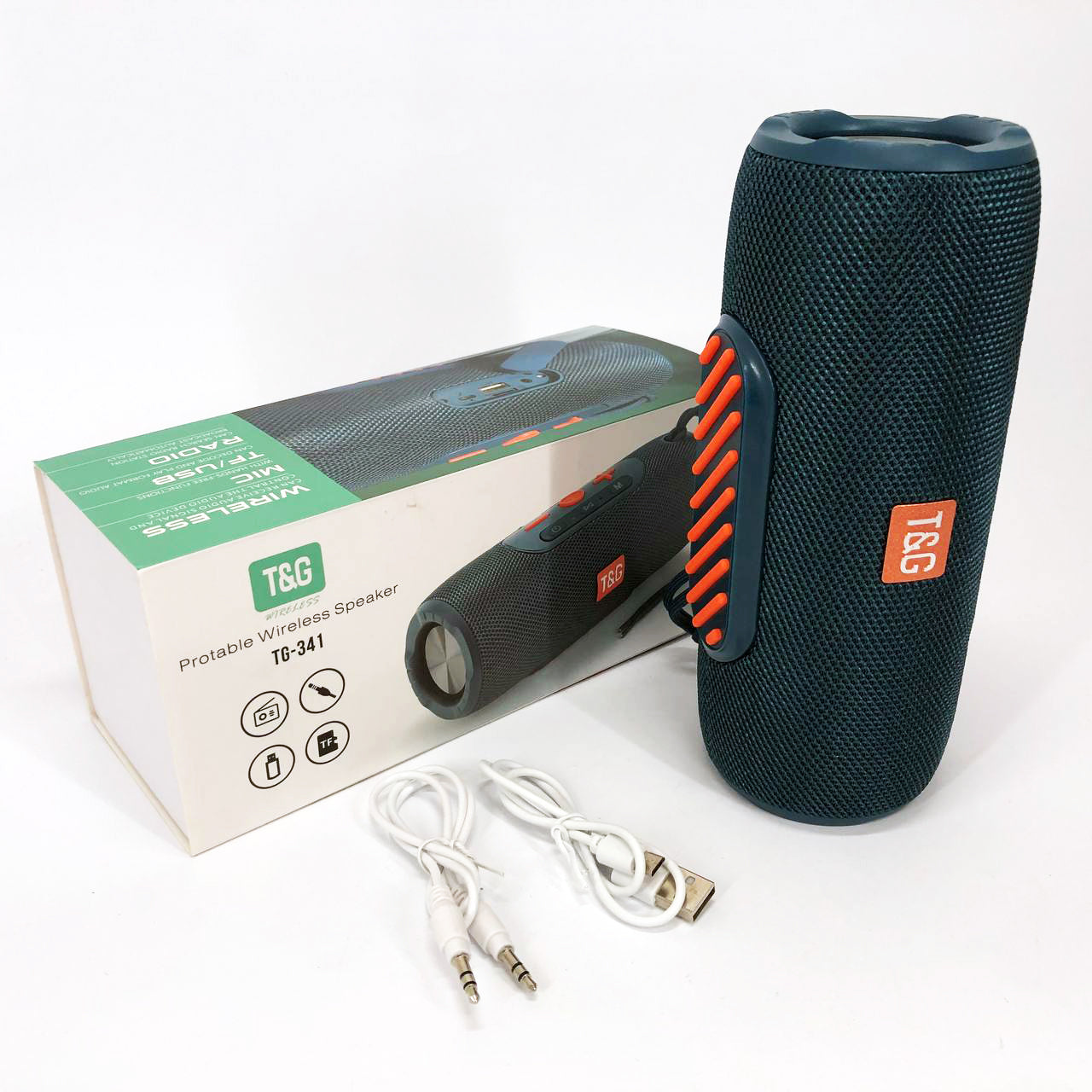 Портативная Bluetooth колонка TG341 со шнурком, Беспроводная колонка портативная мощная. Цвет: синий