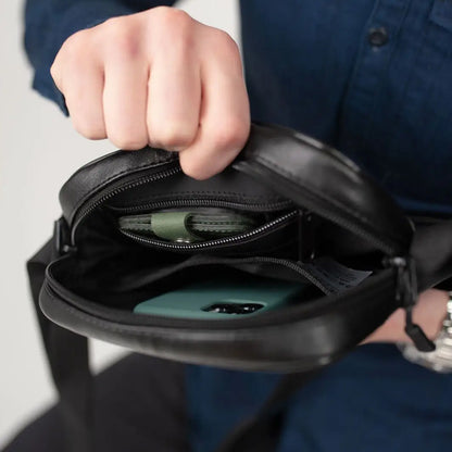 Мессенджер классический из эко кожи гладкой, Сумка через плечо кэжуал мужская, Деловая сумка мессенджер