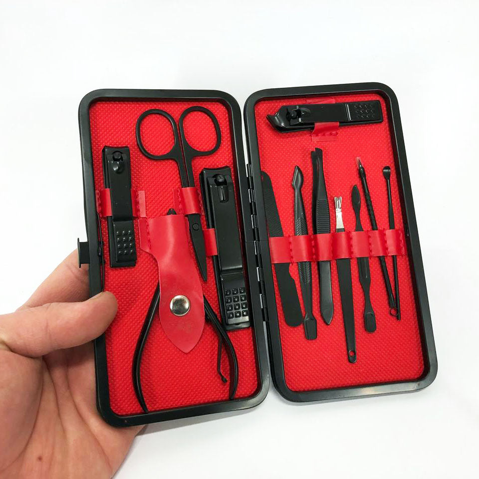 Маникюрный набор для ухода за ногтями, бровями и лицом на 12 предметов, Маникюрные наборы для мужчин