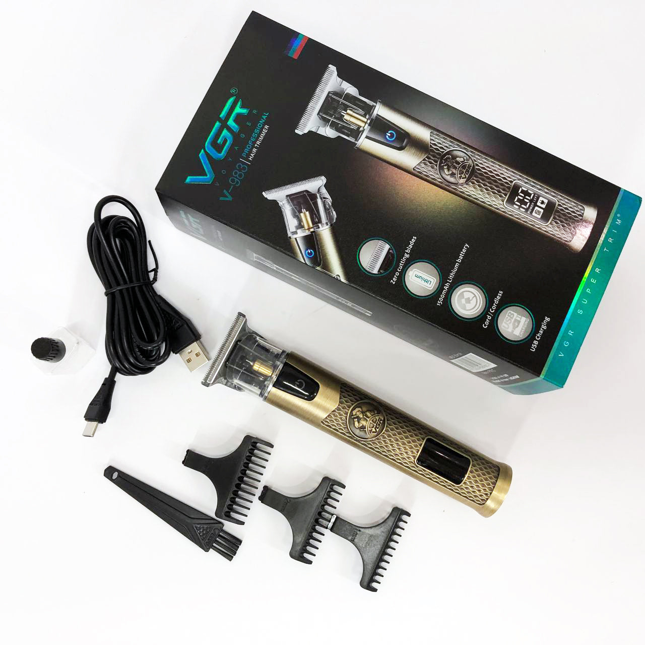 Машинка для стрижки волос VGR V-983, Беспроводная электробритва, Электромашинка для волос