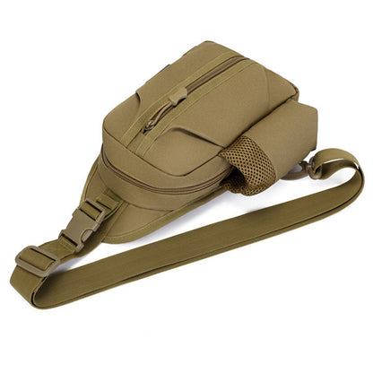 Тактична сумка через плече – водонепроникна сумка слінг із кордури на 4 кишені. Колір: койот