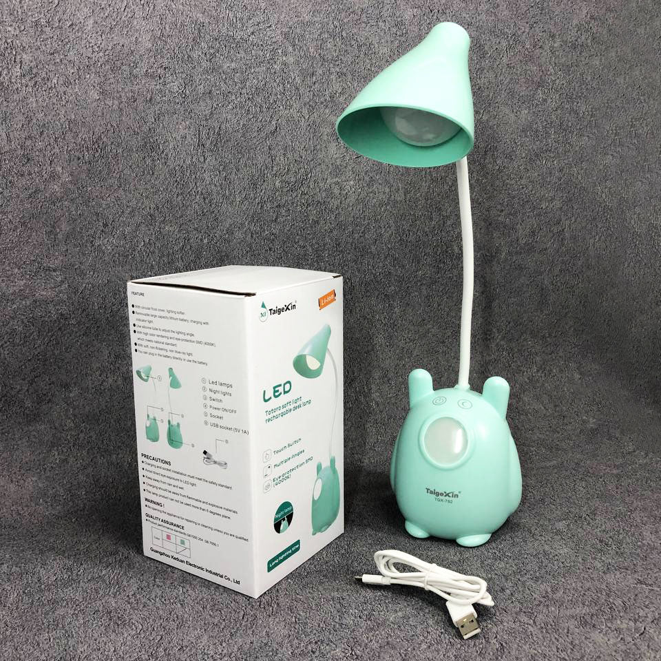 Настольная лампа TaigeXin LED TGX 792, Настольная лампа на гибкой ножке, лампа сенсорная. Цвет: зеленый