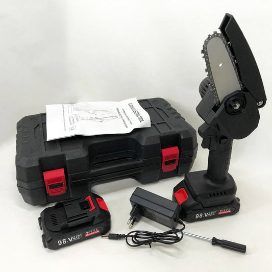 Мини пила 10см аккумуляторная с двумя аккумуляторами в кейсе, аккумуляторная минипила сучкорез