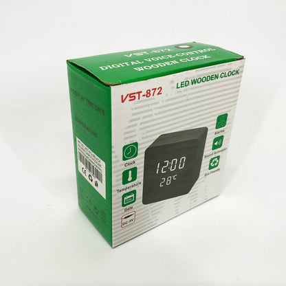 Электронные часы с термометром и функцией активация по звуку VST-872-6, Настольные часы с подсветкой