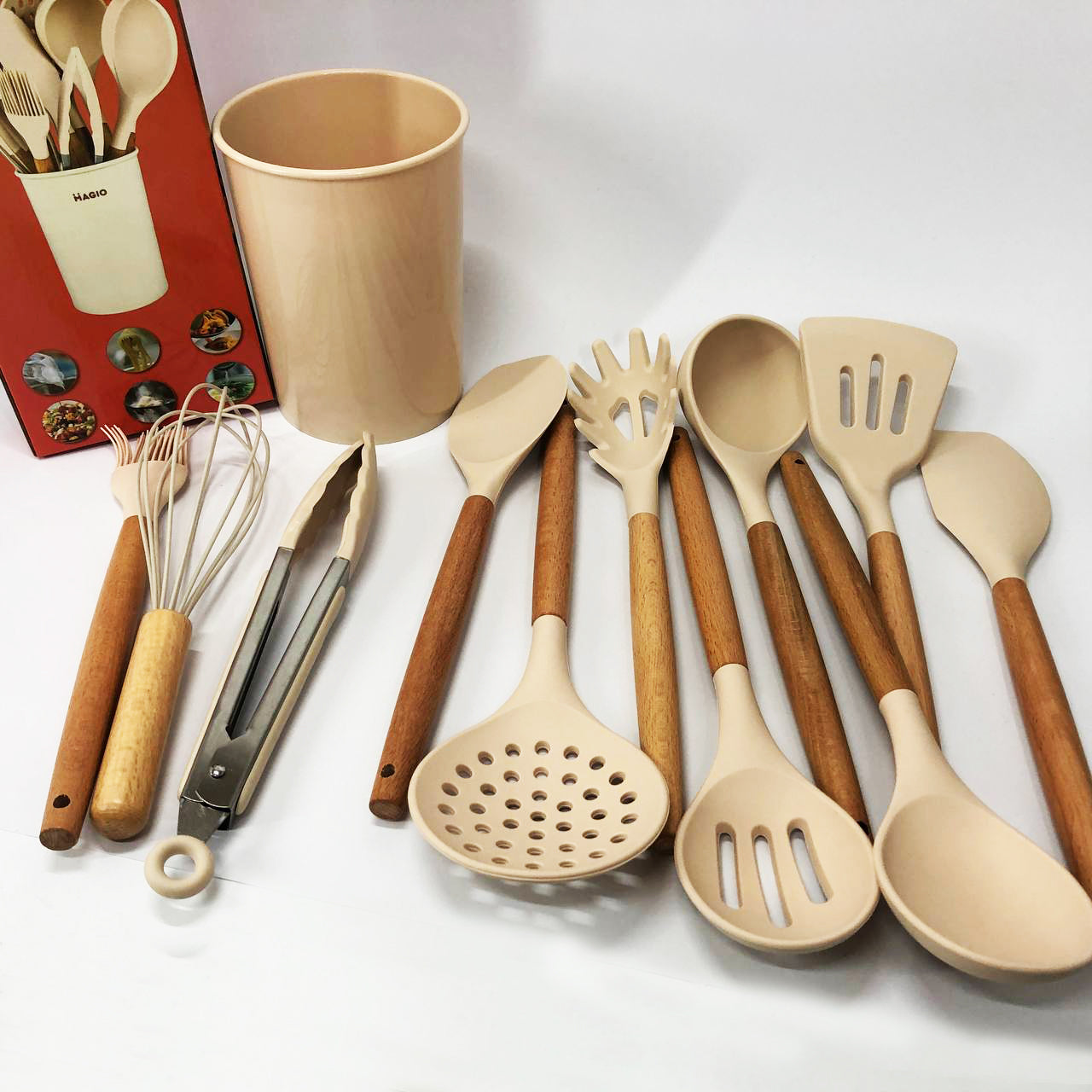 Набор силиконовых кухонных принадлежностей Magio MG-1142 набор ложек лопаток 11 предметов