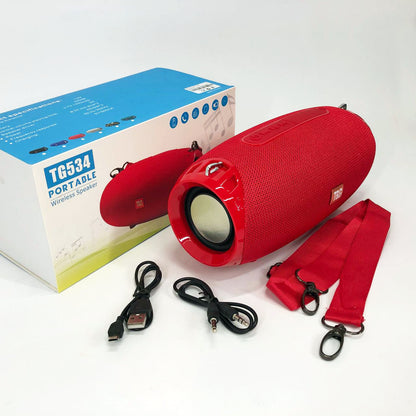 Портативная Bluetooth колонка TG534 SD IPX5 с ремешком, беспроводная колонка мощная. Цвет: красный