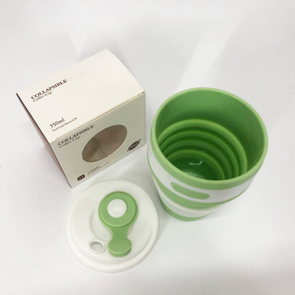 Кружка туристическая (складная/силиконовая), силиконовая складная термокружка. Цвет: зеленый