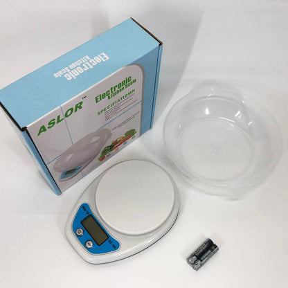 Весы кухонные с чашей QZ-129A 5кг, электронные весы для продуктов, весы для взвешивания продуктов