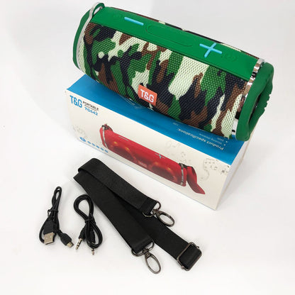 Портативная колонка TG642 с RGB подсветкой и ремешком, колонка для вечеринки. Цвет: камуфляж