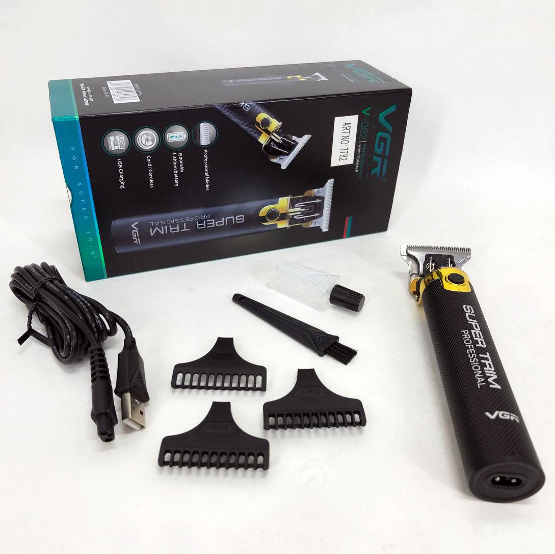 Машинка для стрижки VGR V-082 аккумуляторная беспроводная профессиональная + 3 насадки триммер для волос