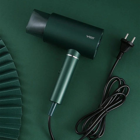 Професійний фен для волосся VGR V-431 потужністю 1600-1800 Вт із режимом холодного повітря. Колір: зелений