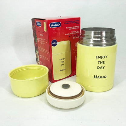 Пищевой термос Magio MG-1035 вакуумный Желтый 770 мл, качественный термос для еды, ланч бокс для детей