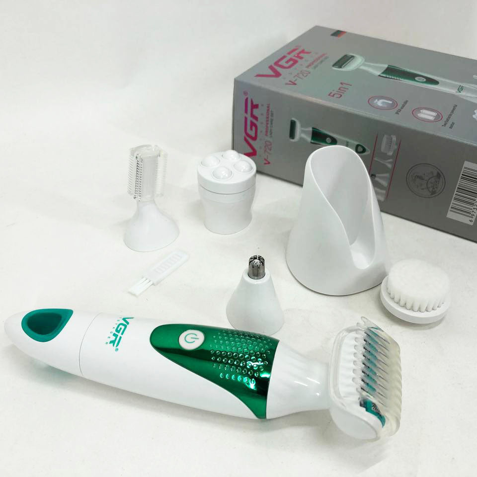 Набор VGR V-720 5 в 1 для ухода, триммер для носа, бровей, тела, устройство для чистки лица, массажер