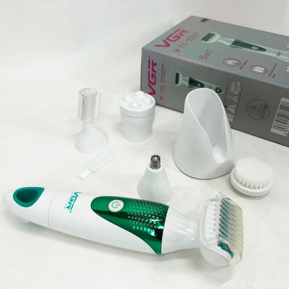 Набор VGR V-720 5 в 1 для ухода, триммер для носа, бровей, тела, устройство для чистки лица, массажер