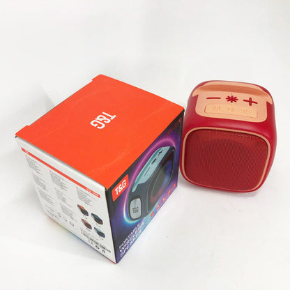 Портативная Bluetooth колонка TG359 7W с RGB подсветкой, Громкая блютуз колонка. Цвет: красный